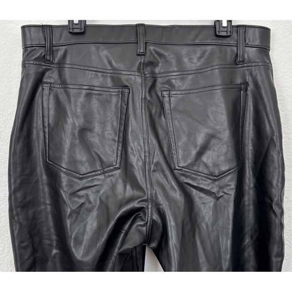 Abercrombie & Fitch The Skinny High Rise SZ 16 Black Vegan Leather Pants Curve ❤ - Picture 4 of 13